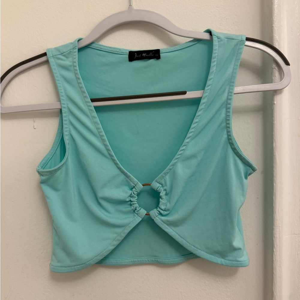 Blue crop top